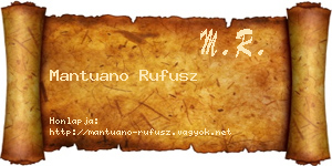 Mantuano Rufusz névjegykártya
